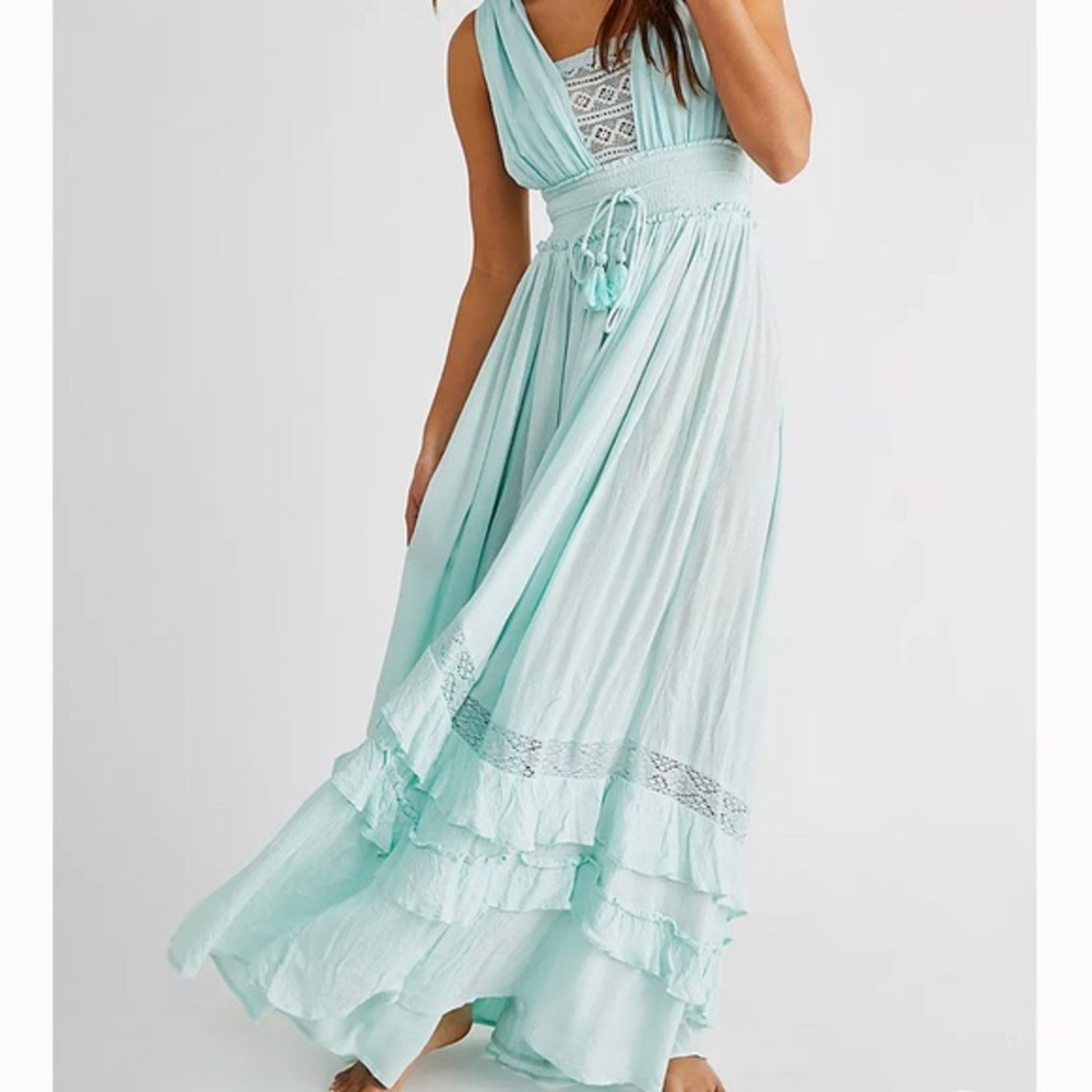 Free People Santa Maria Maxi Dress - Sea Washed